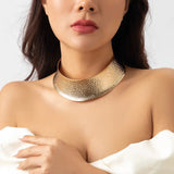 Open Cuff Torques Choker Necklace for Women Exaggerated Spot Metal Statement