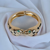 Tiger Bangle Women Alloy Gold Bangle With Rhinestones