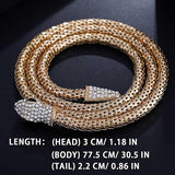 Bendable Snake Choker Medusa Rhinestone Necklaces Chain Jewelry For Women