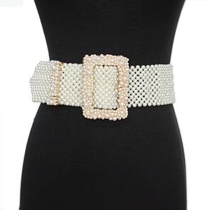 Elegant Wide pearl belt