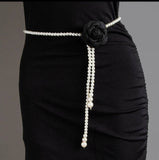 Pearl line with flower belt