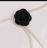 Pearl line with flower belt