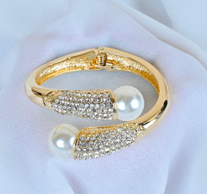 Rhinestone Cuff Bracelet Alloy Statement Bangle