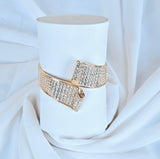 Rhinestone Cuff Bracelet Alloy Statement Bangle