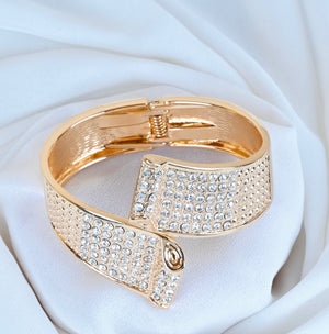 Rhinestone Cuff Bracelet Alloy Statement Bangle