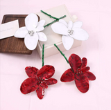 Alloy painted leaf flower stud earrings