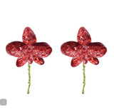 Alloy painted leaf flower stud earrings