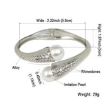 Rhinestone Cuff Bracelet Alloy Statement Bangle