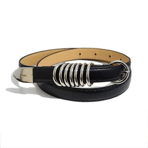 Simple Black Thin Belts