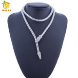 Bendable Snake Choker Medusa Rhinestone Necklaces Chain Jewelry For Women